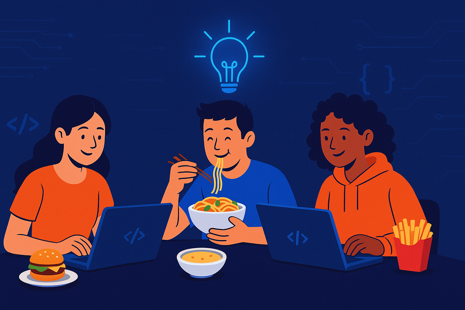 Students coding and innovating